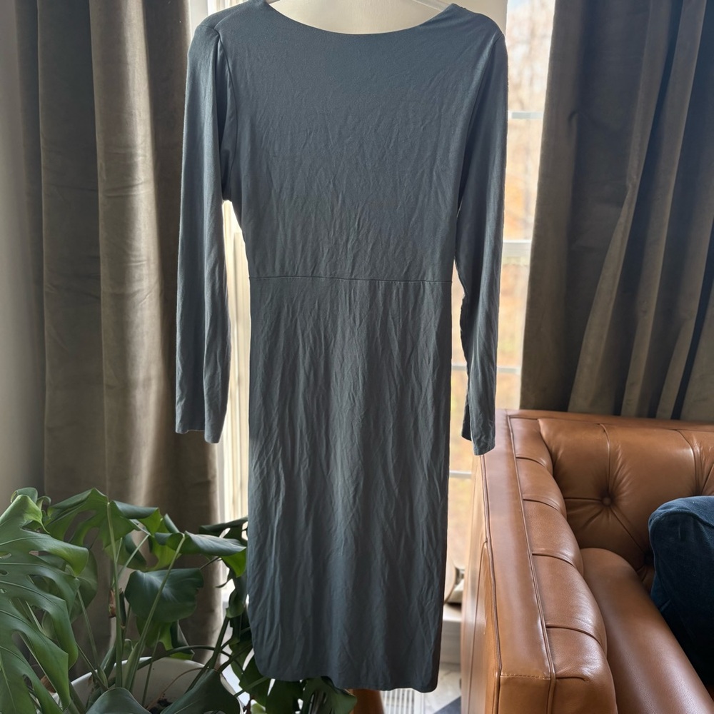 Blue Midi Maternity Dress - Picture 5 of 5